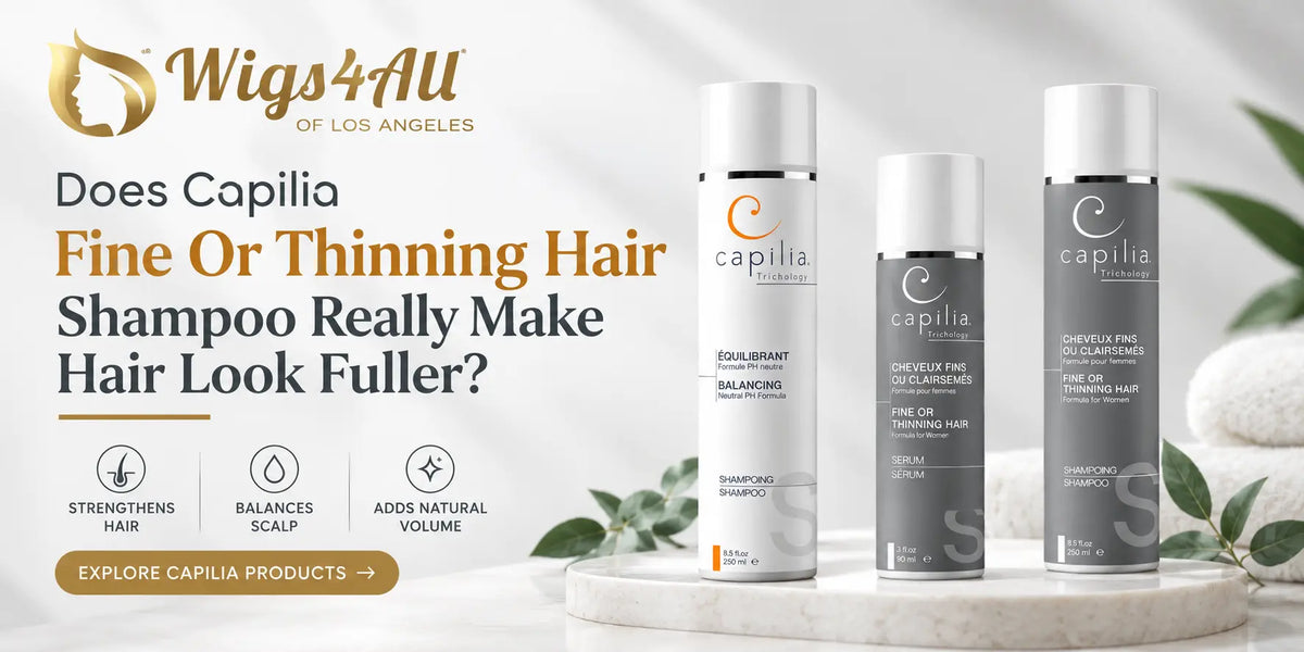 Capilia Fine or Thinning Hair Shampoo for adding volume and fullness to fine or thinning hair