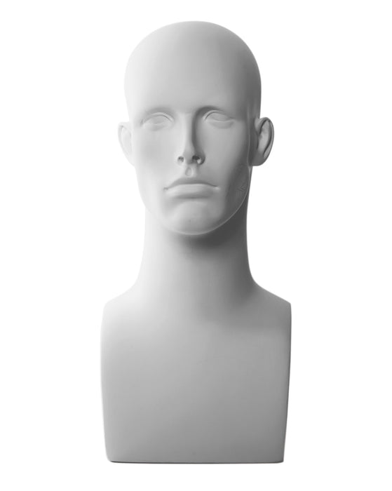 16” Free Standing Male Mannequin Head