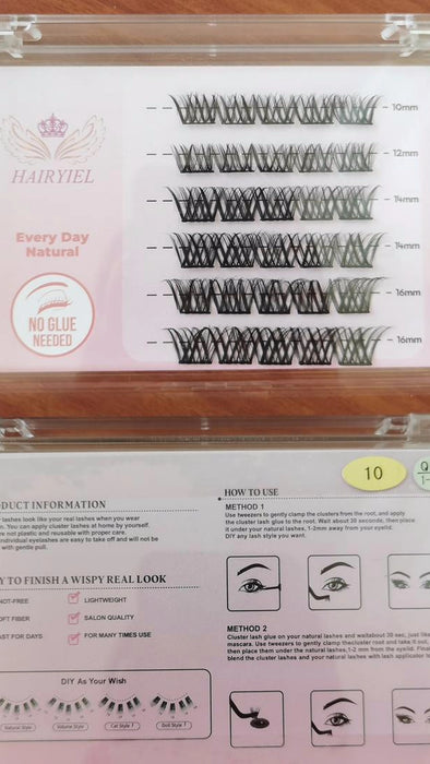 HAIRYIEL Preglued Cluster Eyelashes 10-1-26