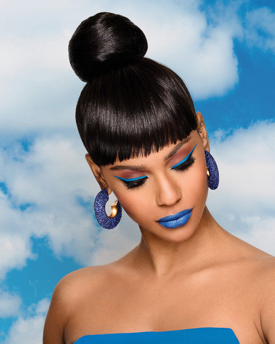 Sleek Style Bun & Bangs