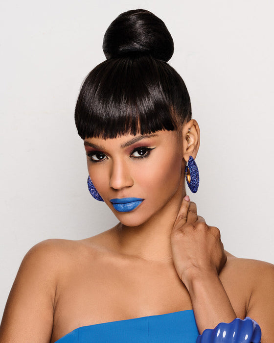 Sleek Style Bun & Bangs